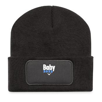 Grossesse 2023 - Enceinte - Beanie recyclé à patch - charbon - Devant