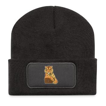 Coffre au trésor du tigre - Beanie recyclé à patch - charbon - Devant