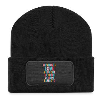Advocate Love Support Accept Be Kind - Recycled Patch Beanie - black - Front