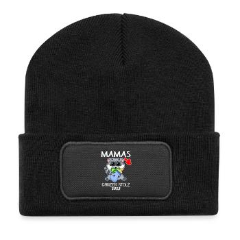 Baby 2023 - Geburt Schwanger 2023 - Recycelte Patch Beanie - Schwarz - Vorne