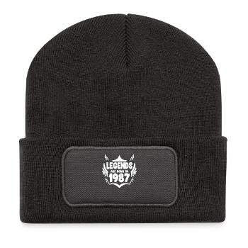 1987 - Born 1987 - Recycled Patch Beanie - dark grey - Front