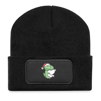 Crocodile Noël Sommeil Sommeil Sommeil Sommeil - Beanie recyclé à patch - noir - Devant