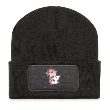 Sheep Christmas Sleep Sleep Sleep - Recycled Patch Beanie - dark grey - Front