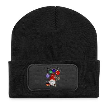Funny Christmas Dwarf Gnome Elves - Recycled Patch Beanie - black - Front