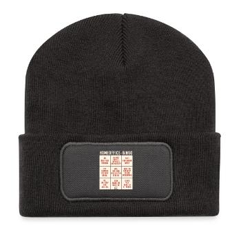 Homeoffice Bingo Büro Heimarbeit Home Office - Recycelte Patch Beanie - Dunkelgrau - Vorne
