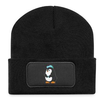 Photographe Penguin Appareil photo - Beanie recyclé à patch - noir - Devant