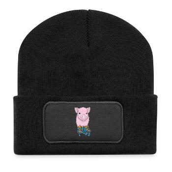 Schwein Inline skating Inline skates - Recycelte Patch Beanie - Schwarz - Vorne