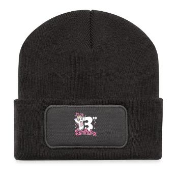3rd Birthday Kids Unicorn Toodler Three - Recycelte Patch Beanie - Dunkelgrau - Vorne