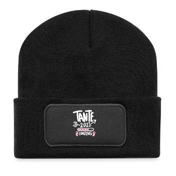 Tante 2023 - Tante werden - Tante Geschenk - Recycelte Patch Beanie - Schwarz - Vorne