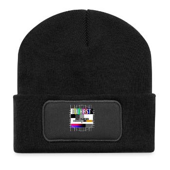 Du Hast Sendepause Testbild 90er Party 80er Jahre - Recycelte Patch Beanie - Schwarz - Vorne