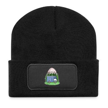 Mountain Mountains Mountain Peaks Caravans Motorhomes - Recycled Patch Beanie - black - Front