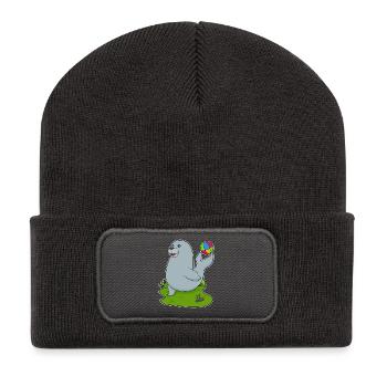 Été, natation et water-polo chez les phoques - Beanie recyclé à patch - charbon - Devant