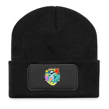6e anniversaire 6 ans Young Astronaut Universe - Beanie recyclé à patch - noir - Devant