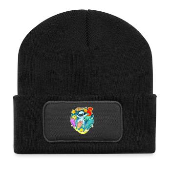 5th birthday 5 years young astronaut space - Recycled Patch Beanie - black - Front