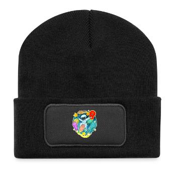 8th birthday 8 years young astronaut space - Recycled Patch Beanie - black - Front