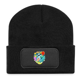9e anniversaire 9 ans astronaute de l’espace - Beanie recyclé à patch - noir - Devant