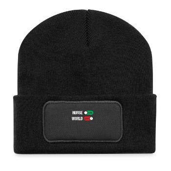 Nurse on World off Nursing Doctor - Recycelte Patch Beanie - Schwarz - Vorne