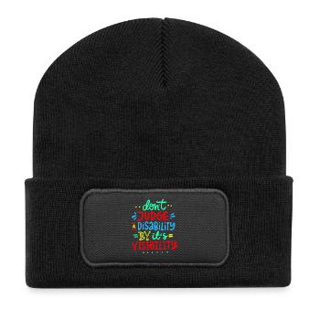 Don't judge my disability * - Recycled Patch Beanie - black - Front