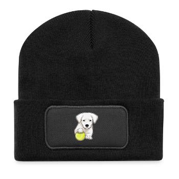 Puppy Tennis Balle de tennis - Beanie recyclé à patch - noir - Devant