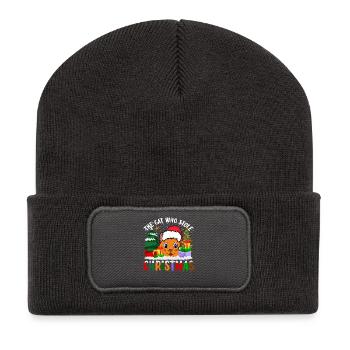 The cat who stole christmas for Cat Lovers - Recycled Patch Beanie - dark grey - Front