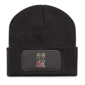 Filles de piscine - Beanie recyclé à patch - charbon - Devant