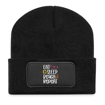 Eat Sleep Beach Repeat - Recycled Patch Beanie - black - Front