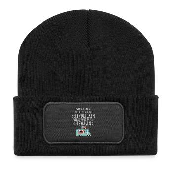 Eis Liebhaber Mich Mit Auto Beeindrucken Eiswagen - Recycelte Patch Beanie - Schwarz - Vorne