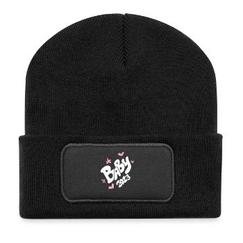 Baby 2023 - Birth Pregnant 2023 Pregnancy - Recycled Patch Beanie - black - Front