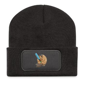 Biber Cricket Cricketschläger - Recycelte Patch Beanie - Dunkelgrau - Vorne