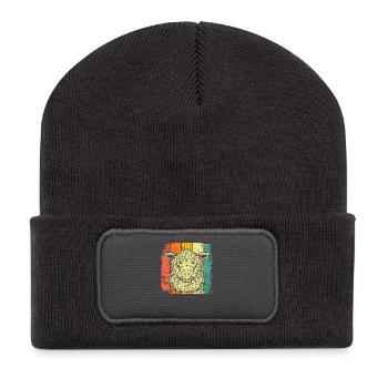 Vintage Schaf - Recycelte Patch Beanie - Dunkelgrau - Vorne