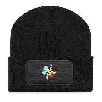 Bee Basketball Player Basketball - Recycled Patch Beanie - black - Front