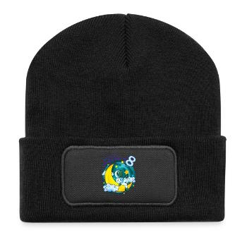 8th birthday 8 years young astronaut space - Recycled Patch Beanie - black - Front