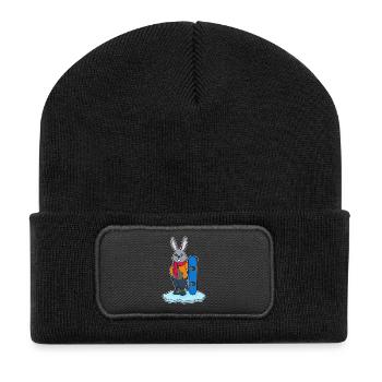 Rabbit Snowboarder Snowboard - Beanie recyclé à patch - noir - Devant
