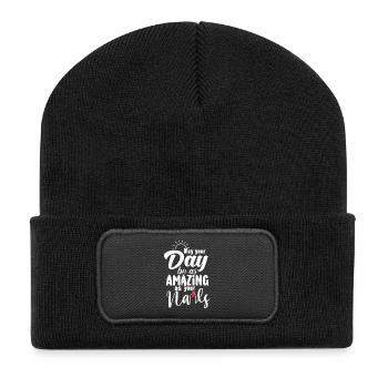 Que votre journée soit aussi incroyable tante des ongles - Beanie recyclé à patch - noir - Devant