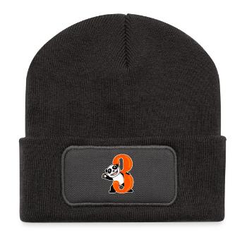 3 ans - Cadeau de 3ème anniversaire - Beanie recyclé à patch - charbon - Devant