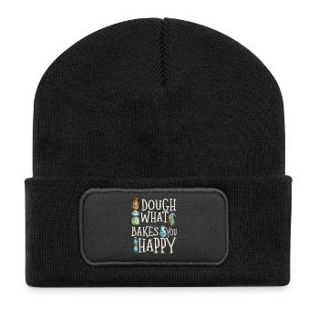 Pâte ce qui vous fait cuire une boulangerie heureuse - Beanie recyclé à patch - noir - Devant