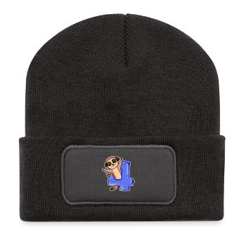 4 years old - 4th birthday with animal motif - Recycled Patch Beanie - dark grey - Front