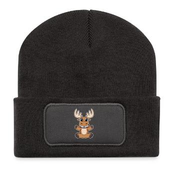 Elk Deer - Recycled Patch Beanie - dark grey - Front