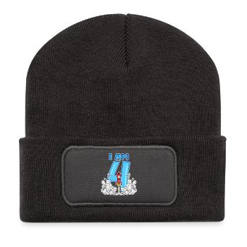 4th birthday - 4 years old Young rocket astronaut - Recycled Patch Beanie - dark grey - Front