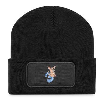 3 ans - 3ème anniversaire avec motif animal - Beanie recyclé à patch - noir - Devant