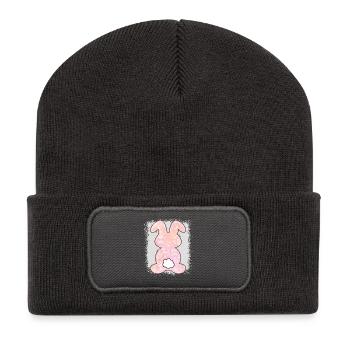 Leopard Print Bleached Easter - Recycled Patch Beanie - dark grey - Front