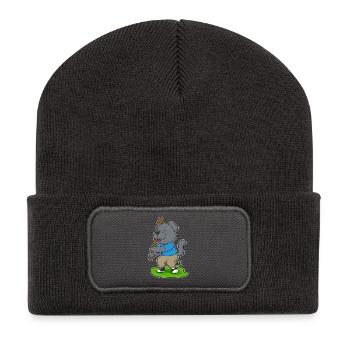 Dog Baseball Baseball Bat - Recycled Patch Beanie - dark grey - Front
