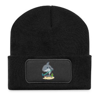 Shark Hockey sur gazon avec un bâton de hockey sur gazon - Beanie recyclé à patch - noir - Devant