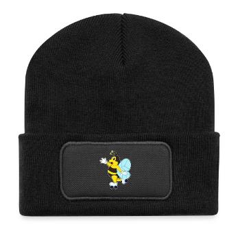 Biene Rollschuhfahren Rollschuhe - Recycelte Patch Beanie - Schwarz - Vorne