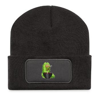 Cuisinière chenille cuisinière cuisinière de ramen - Beanie recyclé à patch - charbon - Devant