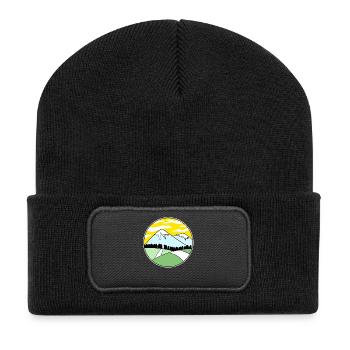 Mountain Mountains Mountain Peaks - Recycled Patch Beanie - black - Front