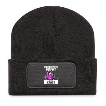 Staplerfahrerin Gabelstapler Lager Logistik Damen - Recycelte Patch Beanie - Dunkelgrau - Vorne