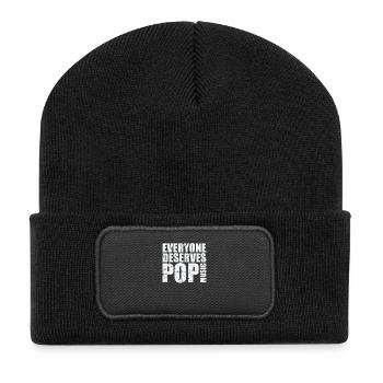 Everyone deserves Pop Music Sänger Stars - Recycelte Patch Beanie - Schwarz - Vorne