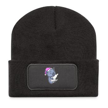 Fledermaus - Recycelte Patch Beanie - Dunkelgrau - Vorne