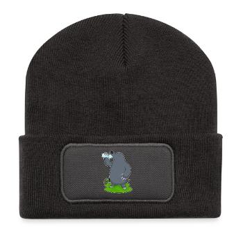Bouteille d’eau de taupe - Beanie recyclé à patch - charbon - Devant